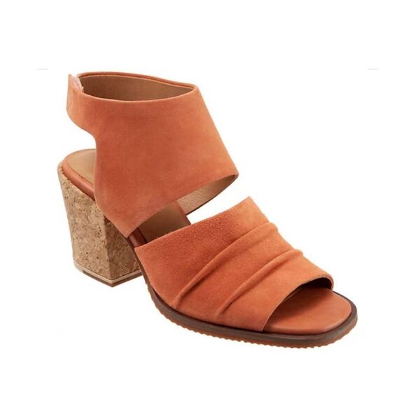 Sava Block Heel Suede Sandals in Becca Orange Sz 41 - Picture 1 of 9